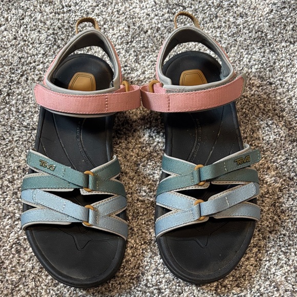 Teva Women's Pink and Blue Strappy Sandals - Picture 1 of 4